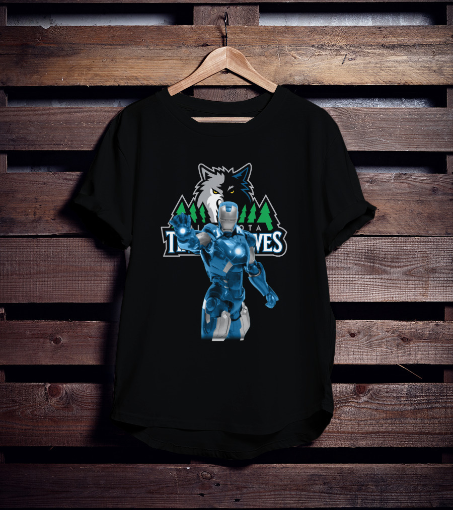 Iron Man Minnesota Timberwolves Crossover Appeal For Fans T-Shirt