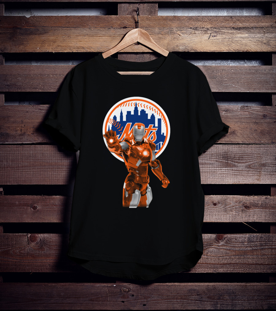 Iron Man Crossover With New York Mets Iconic Team And Hero Fusion T-Shirt