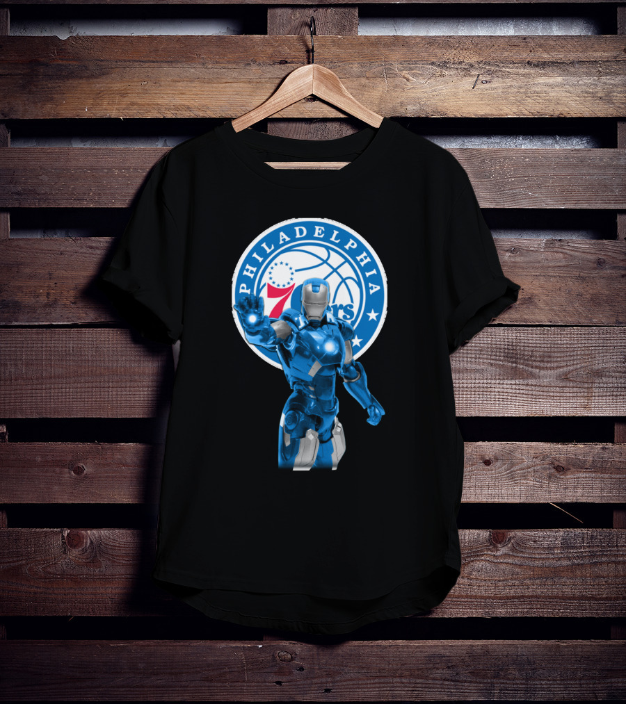 Iron Man Philadelphia 76ers Basketball Crossover Fans T-Shirt