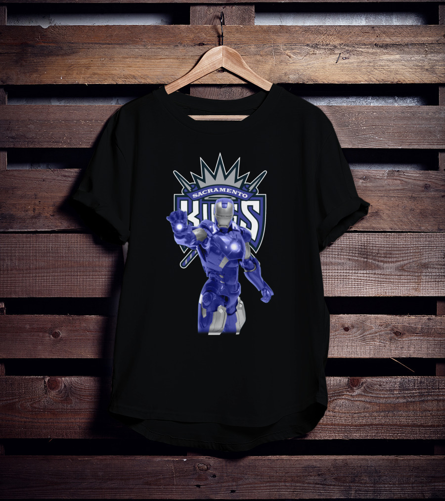 Iron Man Sacramento Kings Fans Loyalty Iconic Crossover T-Shirt