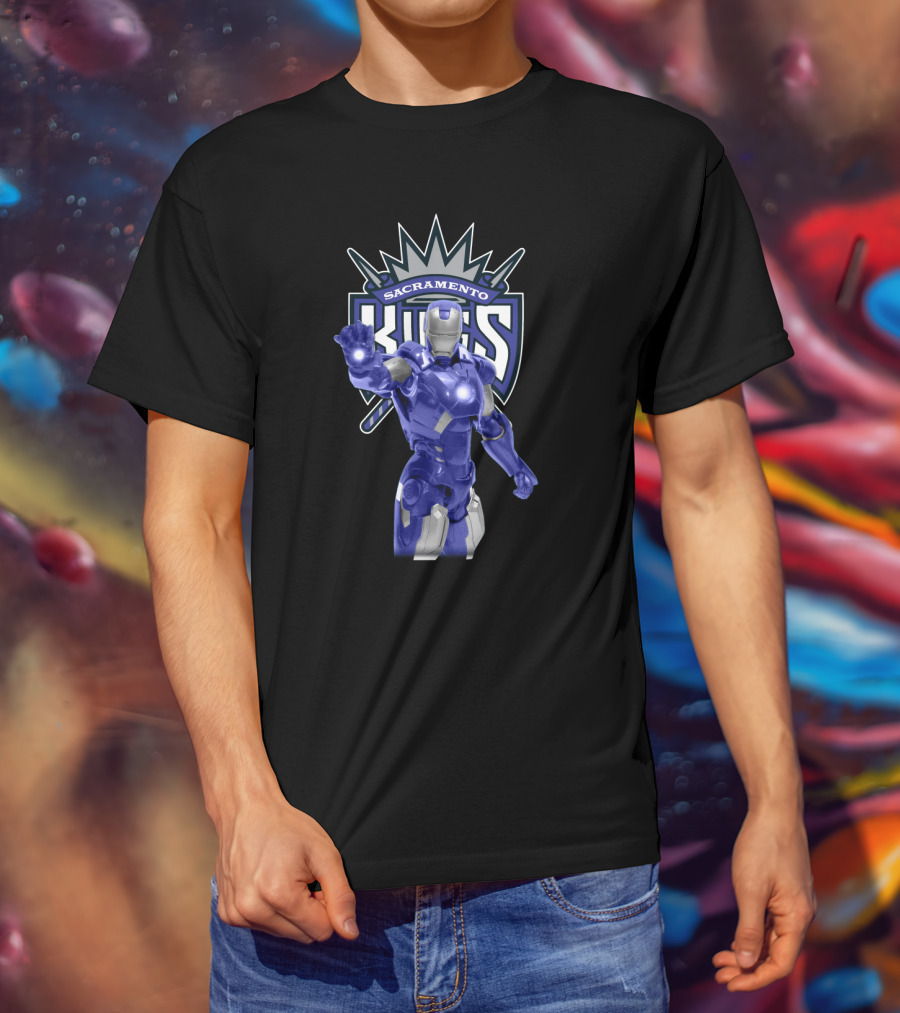 Iron Man Sacramento Kings Fans Loyalty Iconic Crossover T-Shirt