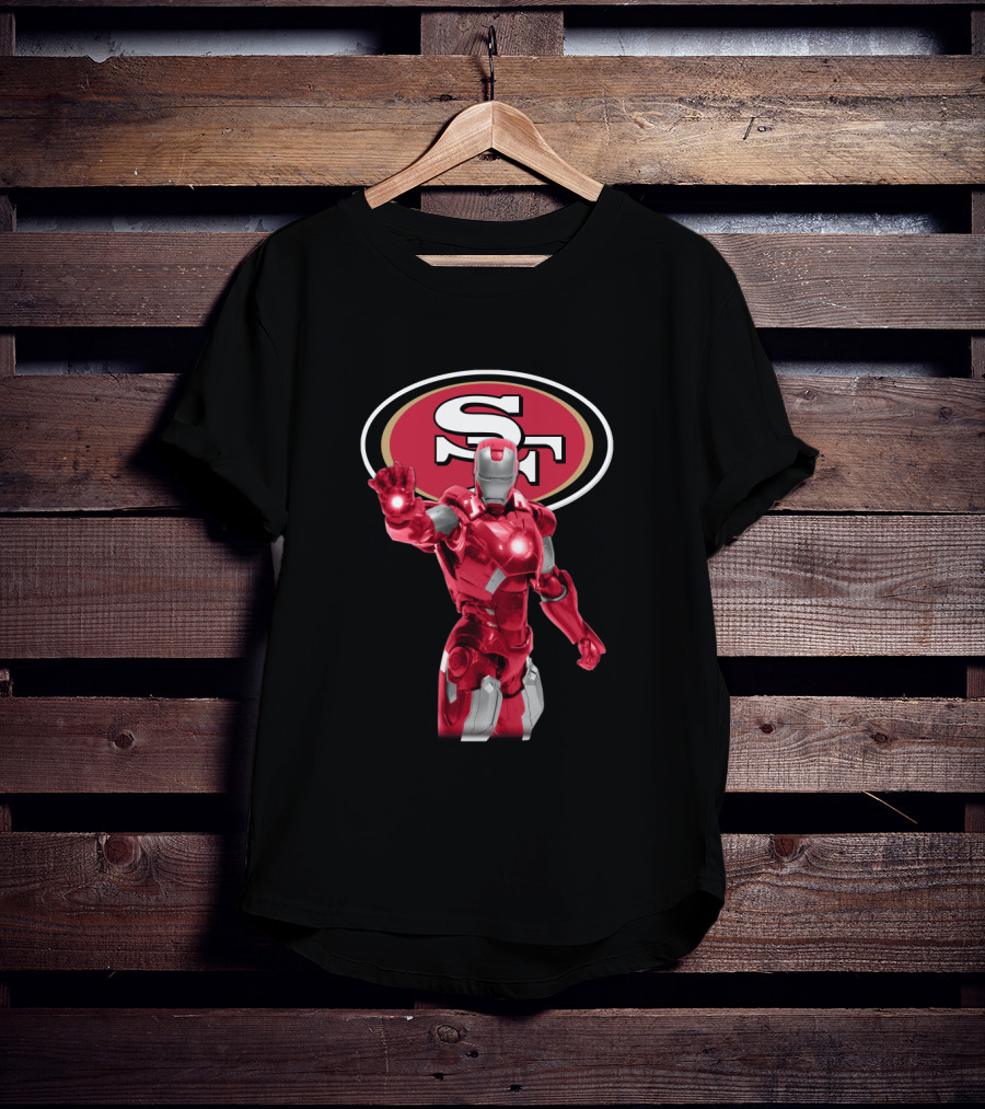 San Francisco 49ers Iron Man Nfl Marvel Crossover Fan T-Shirt