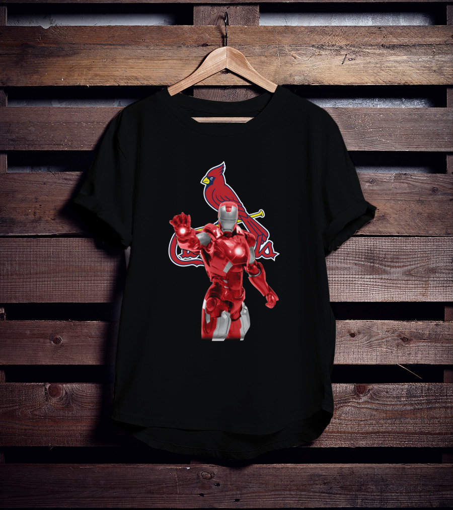 Iron Man St. Louis Cardinals Mashup Marvel Baseball Hero Fusion T-Shirt