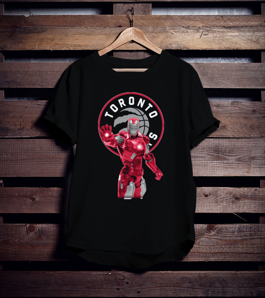 Iron Man Marvel Red Armor Toronto Raptors Basketball Fans T-Shirt