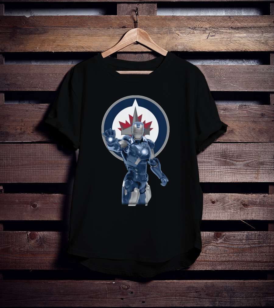 Winnipeg Jets Iron Man Crossover T-Shirt