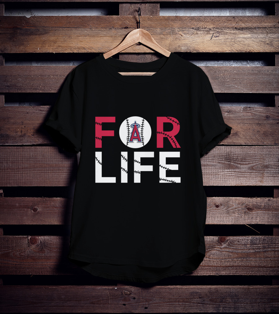 Los Angeles Angels For Life Baseball Stitching T-Shirt