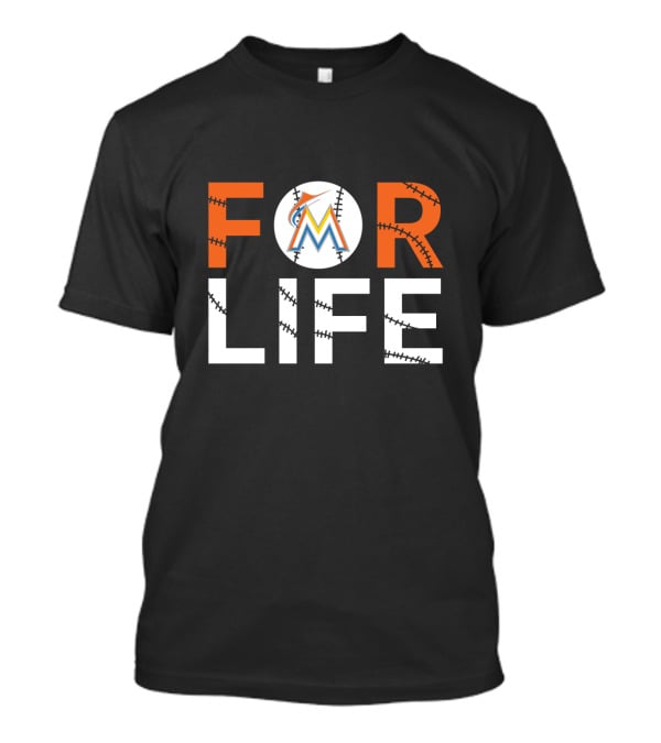 Miami Marlins For Life Baseball Stitch T-Shirt