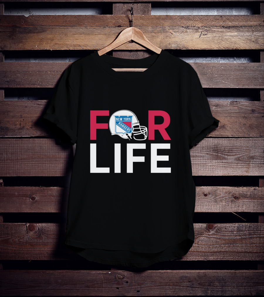 New York Rangers For Life Helmet T-Shirt