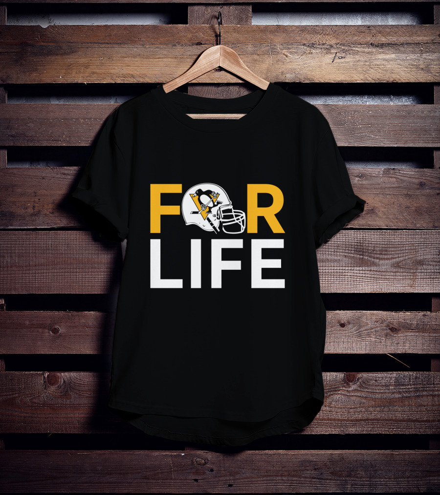 Pittsburgh Penguins For Life Hockey Helmet Logo T-Shirt