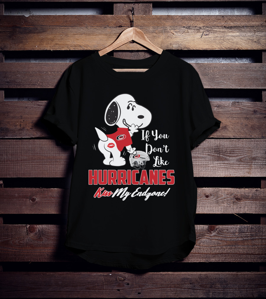 If You Don't Like Hurricanes Kiss My Endzone Snoopy Carolina Hurricanes Fans T-Shirt