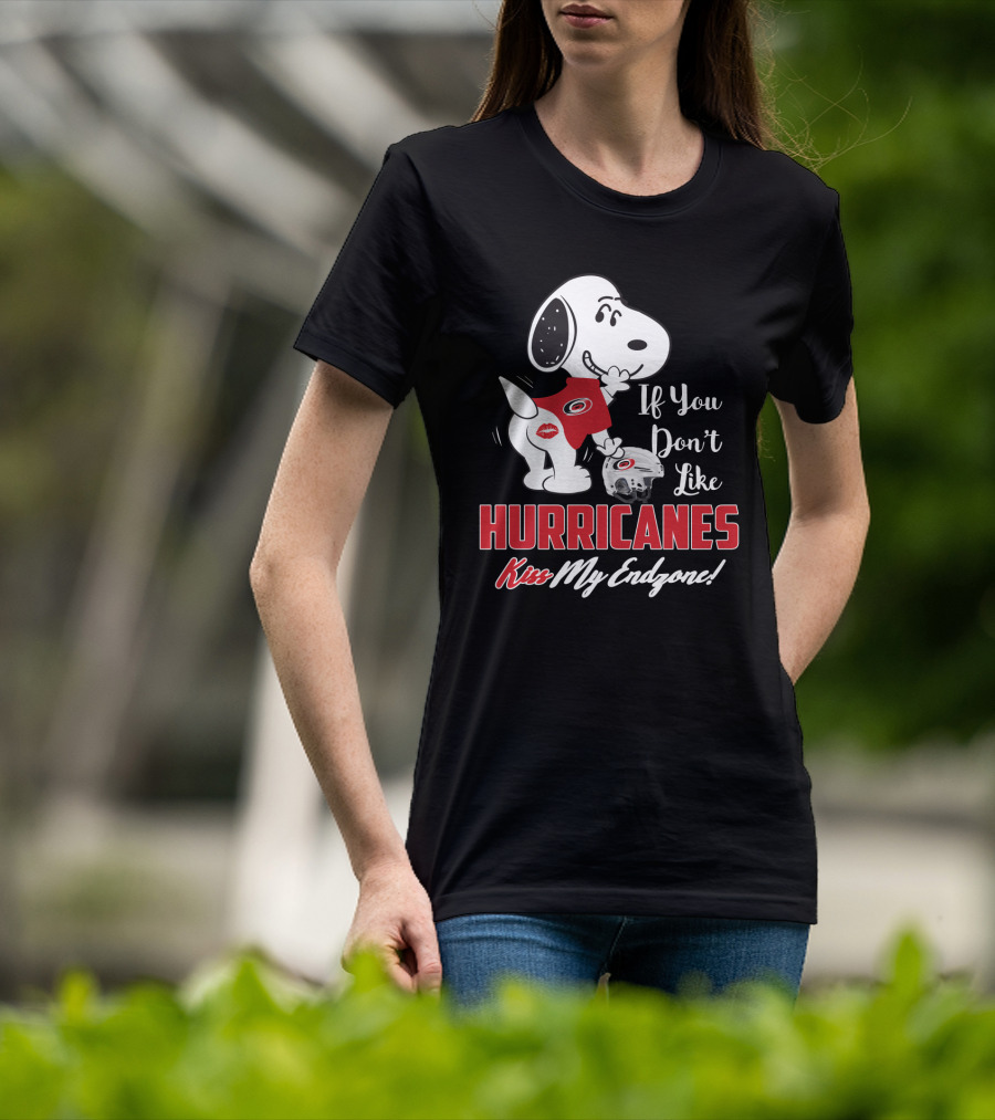 If You Don't Like Hurricanes Kiss My Endzone Snoopy Carolina Hurricanes Fans T-Shirt
