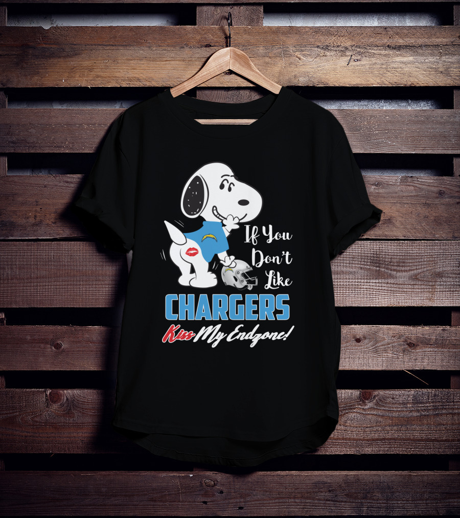 If You Don't Like Chargers Kiss My Endzone Snoopy Los Angeles T-Shirt