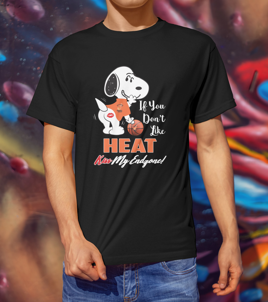 If You Don't Like Miami Heat Kiss My Endzone Snoopy For Fans T-Shirt
