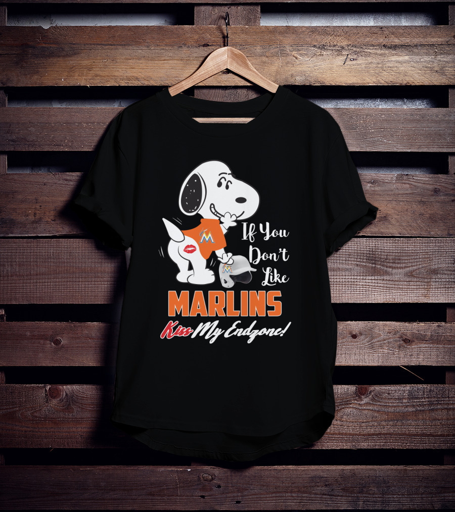 If You Don't Like Marlins Kiss My Endzone Snoopy Miami Fans T-Shirt