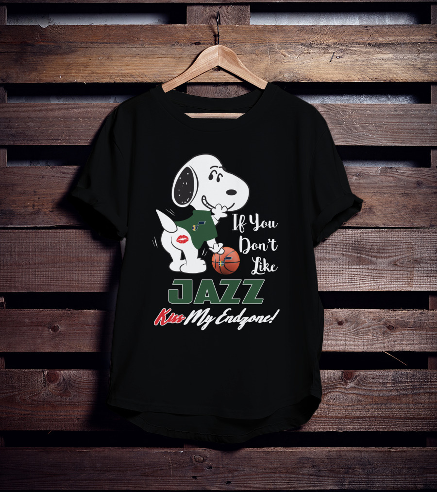 If You Don't Like Jazz Kiss My Endzone Snoopy Utah Jazz T-Shirt