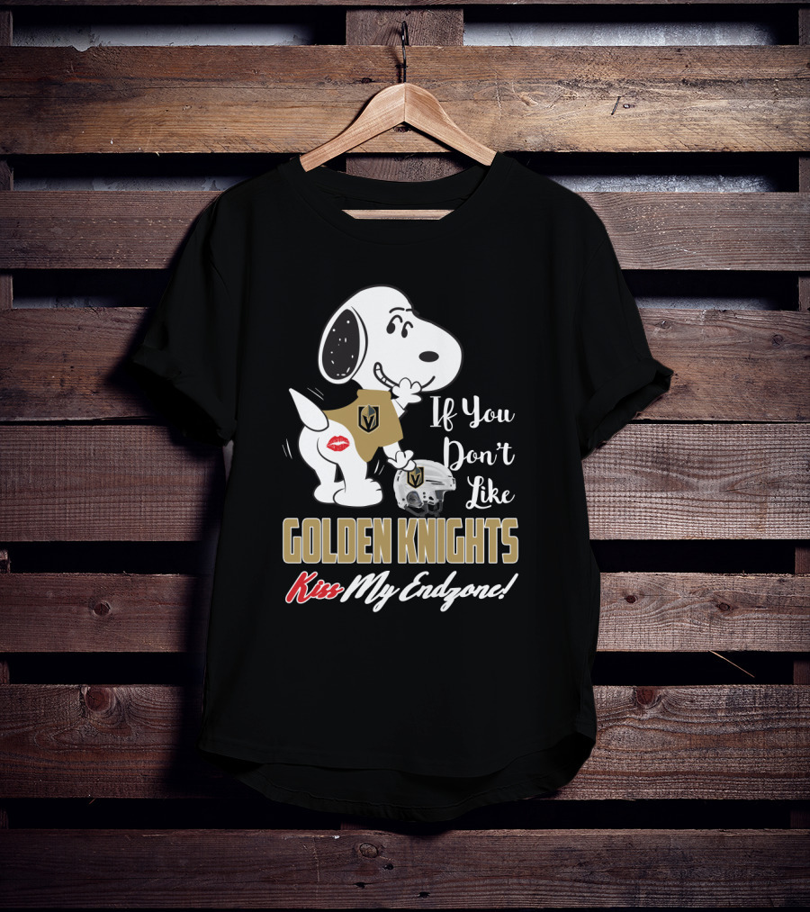 Snoopy If You Don't Like Golden Knights Kiss My Endzone T-Shirt