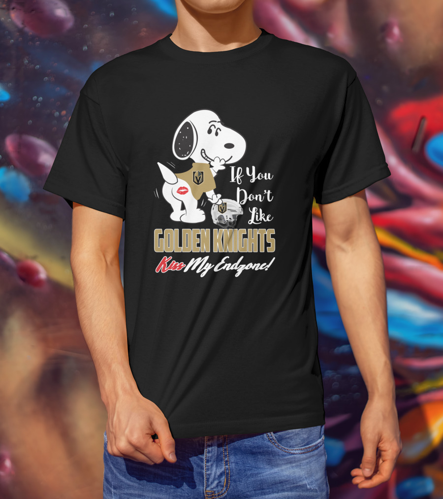 Snoopy If You Don't Like Golden Knights Kiss My Endzone T-Shirt