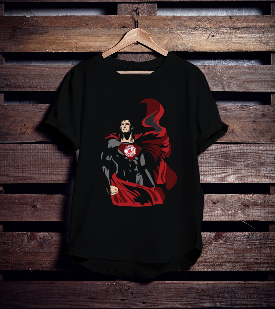 Superman Boston Red Sox Fans Logo Hero Cape T-Shirt