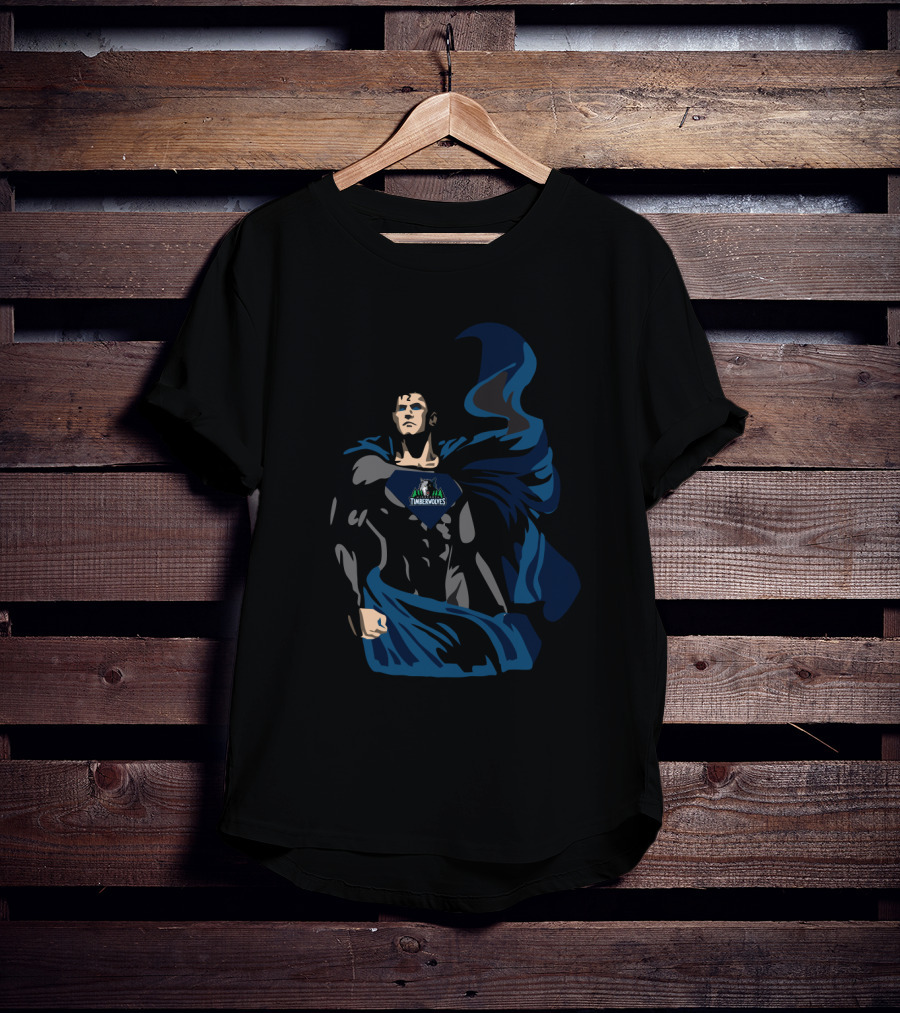 Superman Timberwolves Minnesota Fan Apparel Iconic Symbol T-Shirt