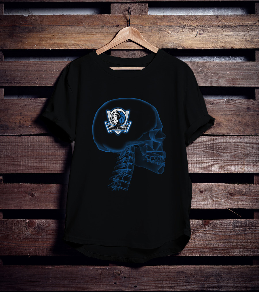 Dallas Mavericks Brain Skull Halloween T-Shirt