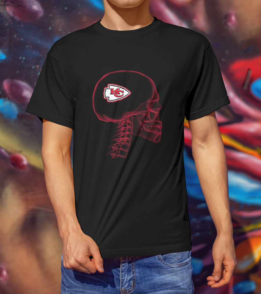 Kansas City Chiefs Skull Logo Halloween Theme T-Shirt