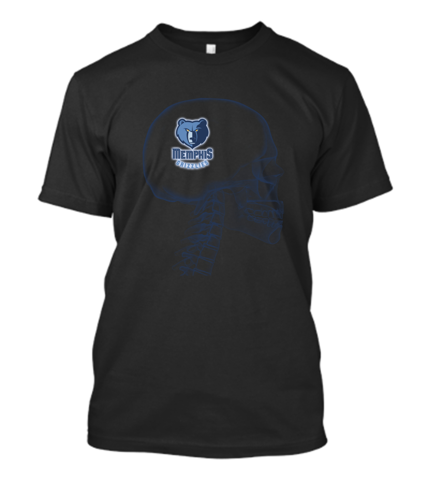 Memphis Grizzlies Brain Logo Halloween Skeleton T-Shirt