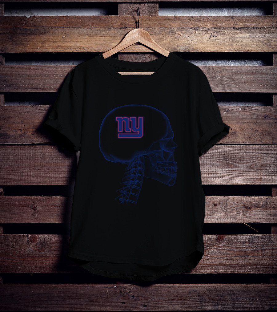 New York Giants Ny Skull Brain Halloween T-Shirt
