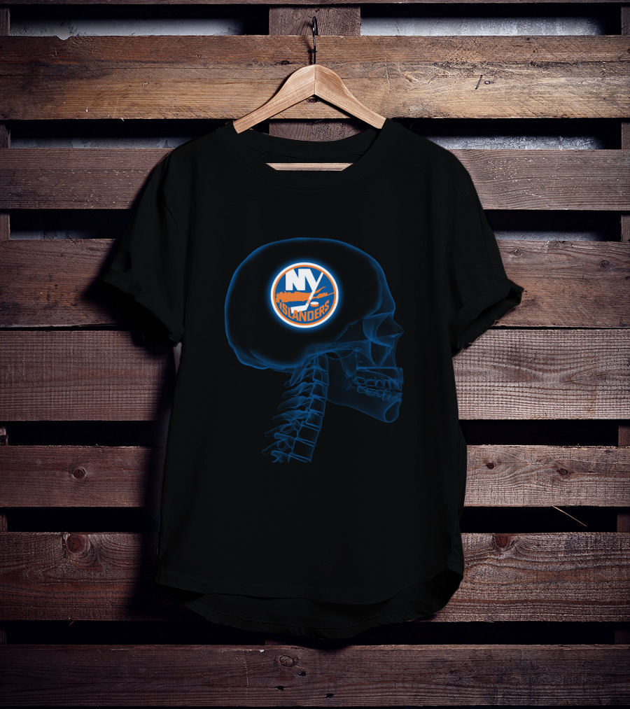 New York Islanders In My Brain Halloween Skull T-Shirt