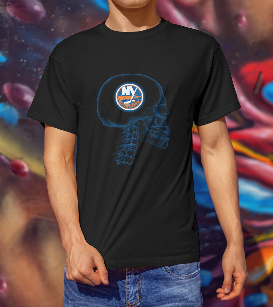 New York Islanders In My Brain Halloween Skull T-Shirt
