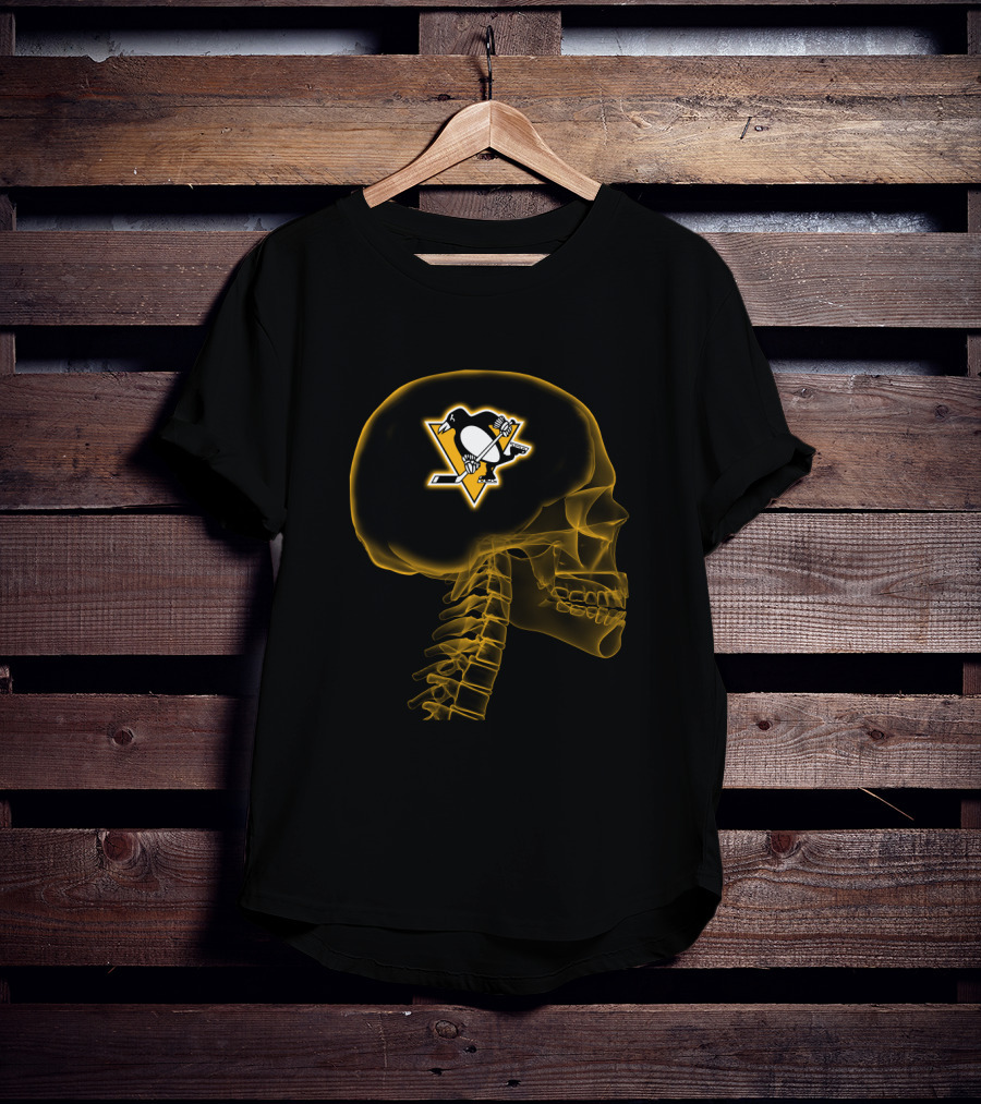 Pittsburgh Penguins Skull Brain Halloween T-Shirt