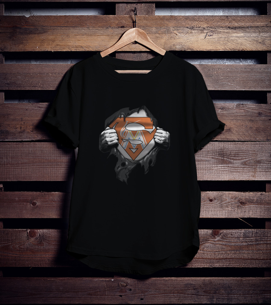 Superman Miami Marlins Fans Symbol T-Shirt