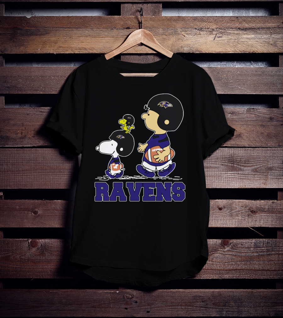 Snoopy And Friends Ravens Football Baltimore Fans T-Shirt