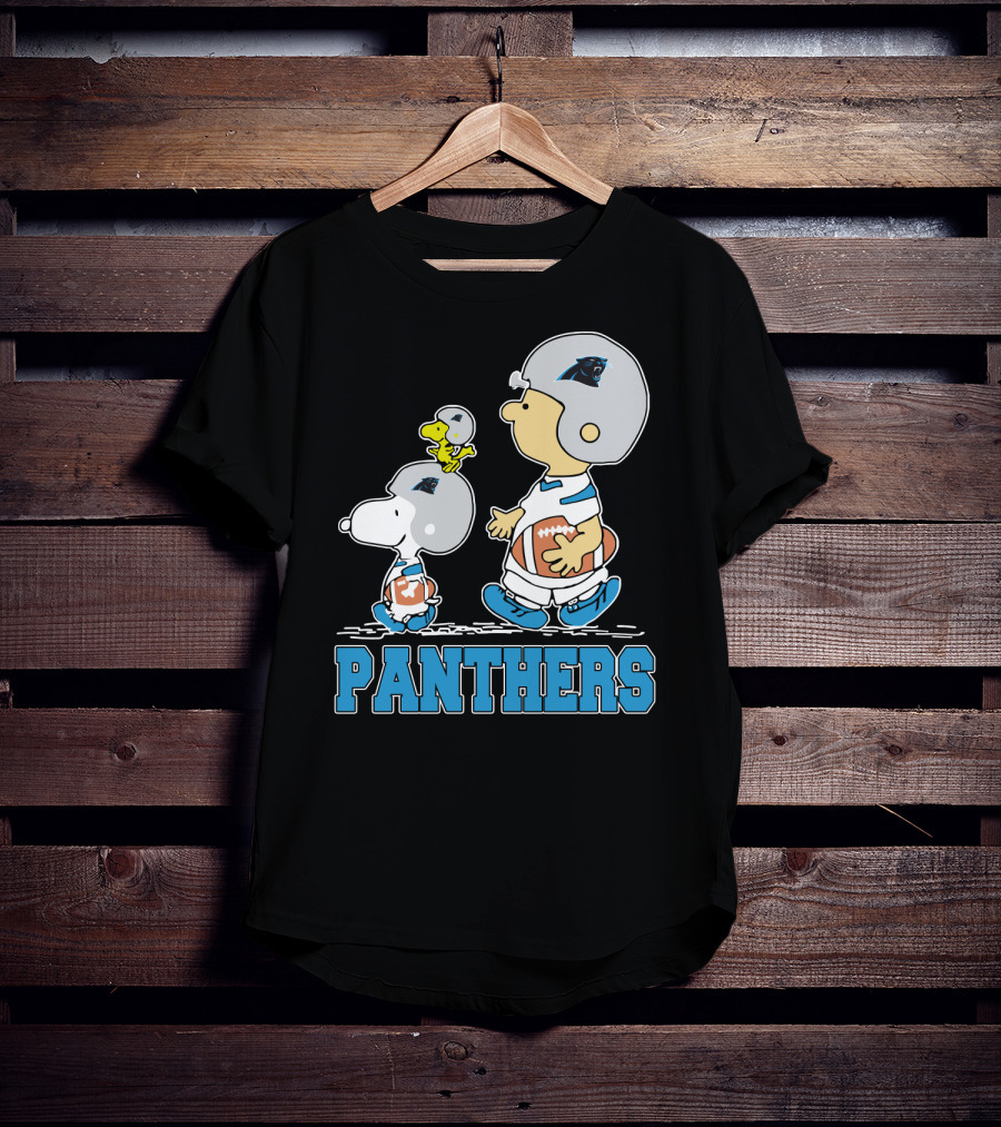 Snoopy Woodstock Charlie Brown Carolina Panthers Fans T-Shirt