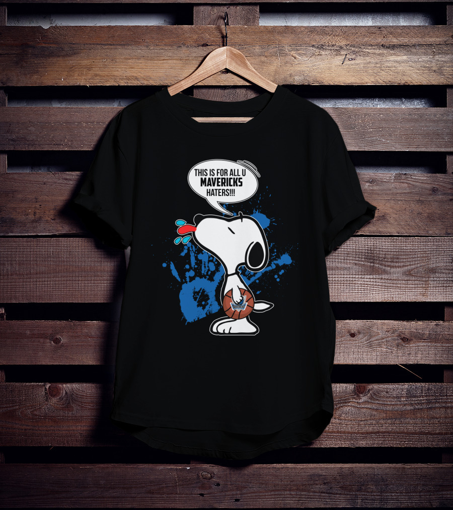 Snoopy Mavericks Basketball Haters Speech Bubble T-Shirt