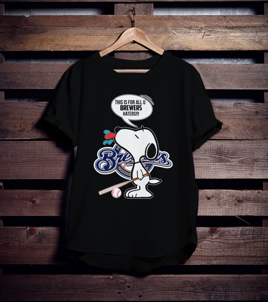 Snoopy Brewers Haters Baseball Milwaukee Fans T-Shirt