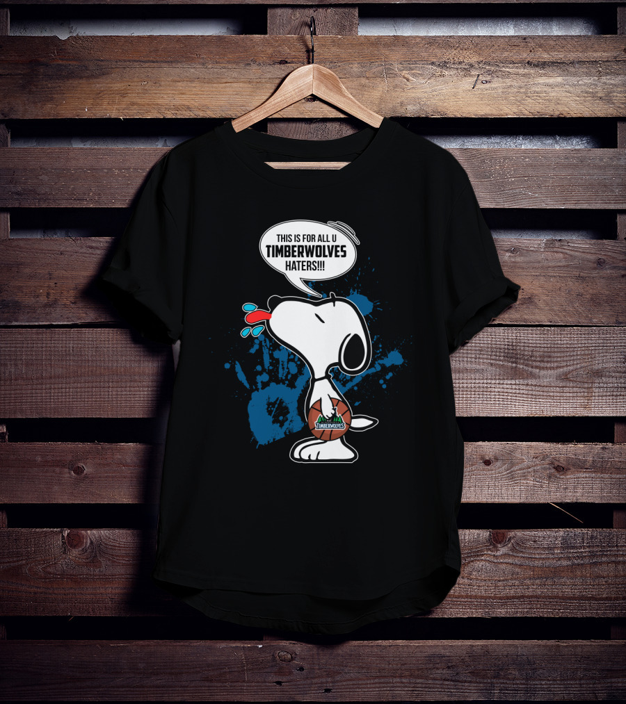 Snoopy Timberwolves Haters Throwback T-Shirt