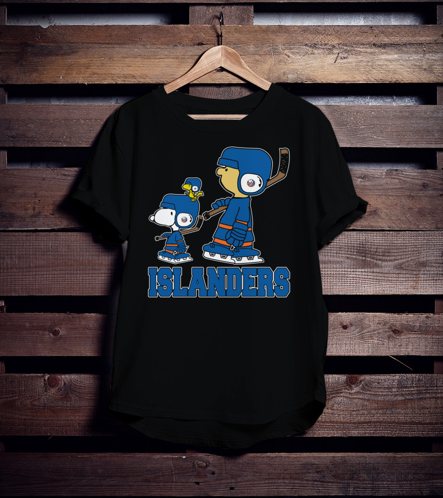 Snoopy Islanders Hockey Fans Peanuts Theme T-Shirt