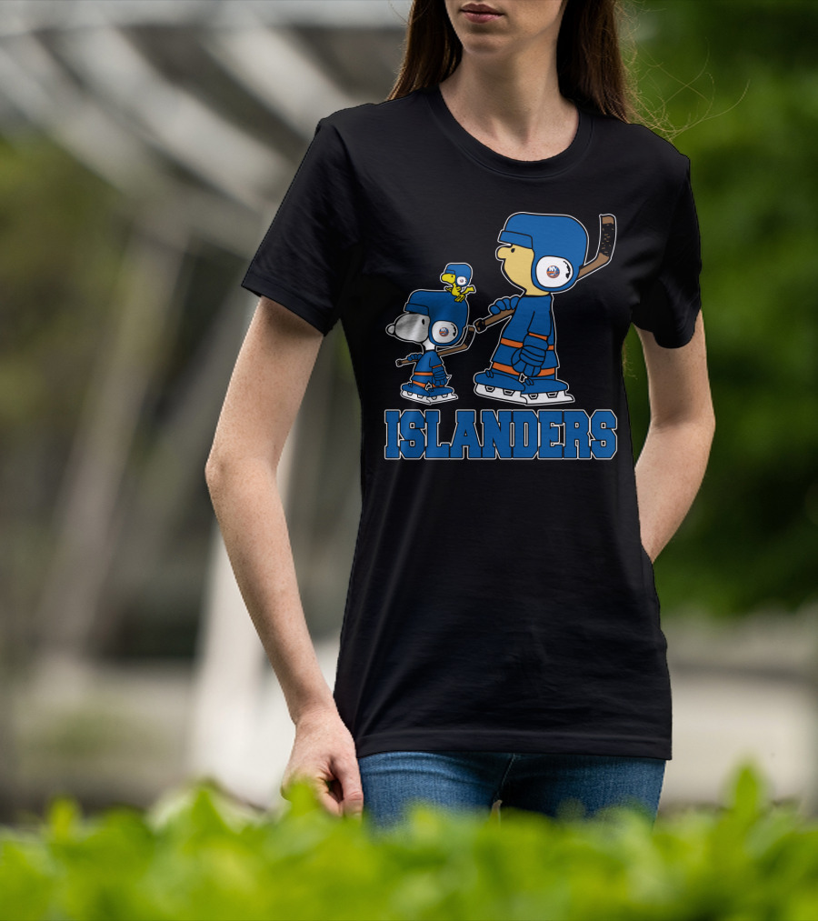 Snoopy Islanders Hockey Fans Peanuts Theme T-Shirt
