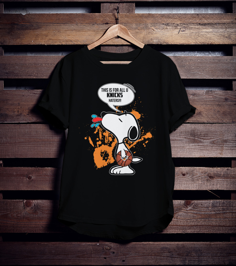 Snoopy Knicks Haters Basketball Fan Statement T-Shirt