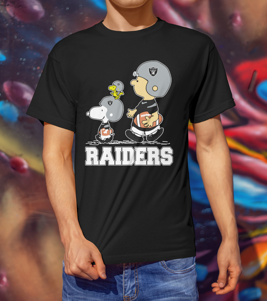 Snoopy Woodstock Charlie Brown Oakland Raiders Fans T-Shirt