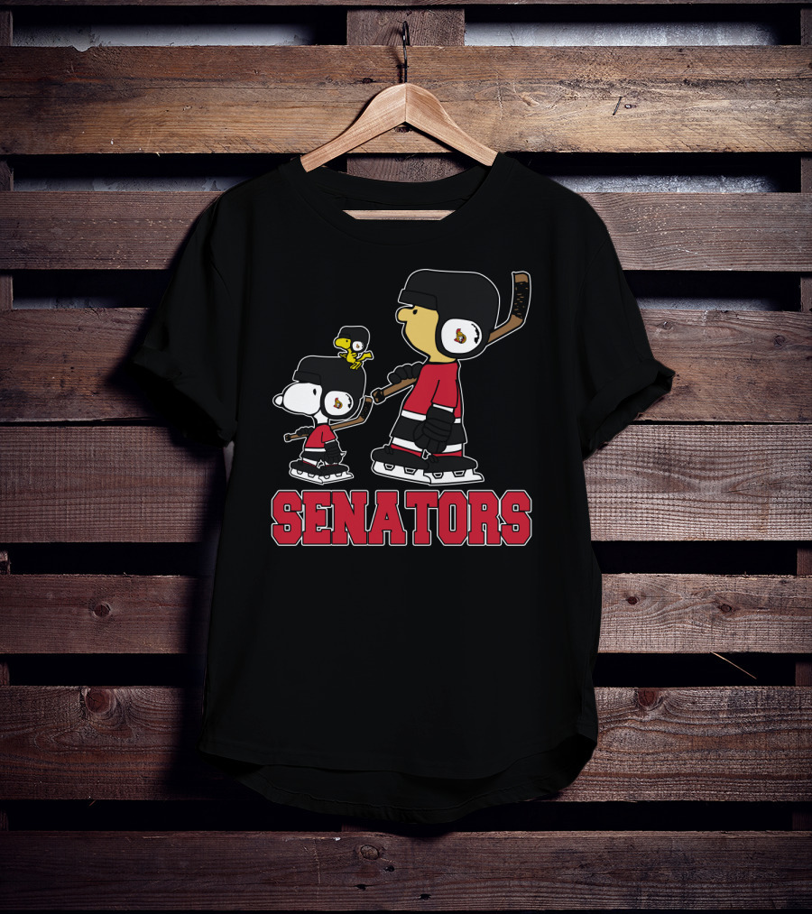 Senators Snoopy And Woodstock Ottawa Hockey Fans T-Shirt
