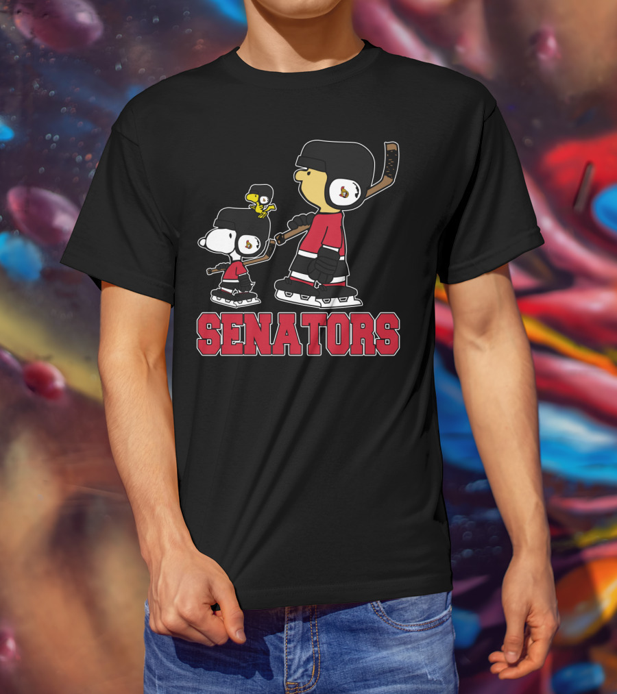 Senators Snoopy And Woodstock Ottawa Hockey Fans T-Shirt