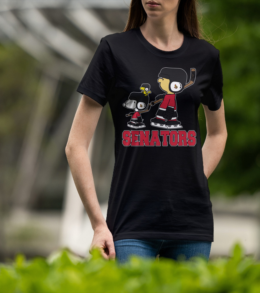 Senators Snoopy And Woodstock Ottawa Hockey Fans T-Shirt