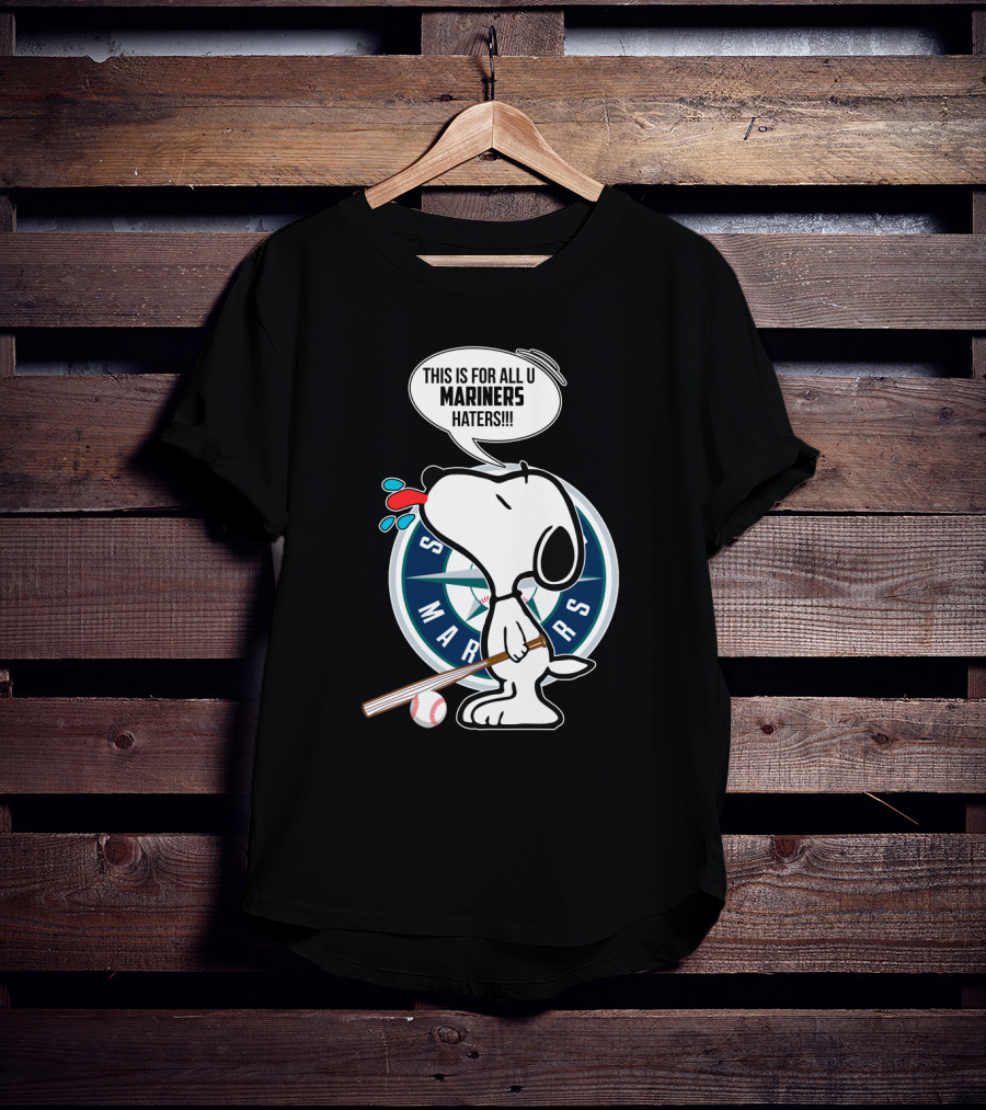 Snoopy Mariners Haters Baseball Seattle Mariners T-Shirt