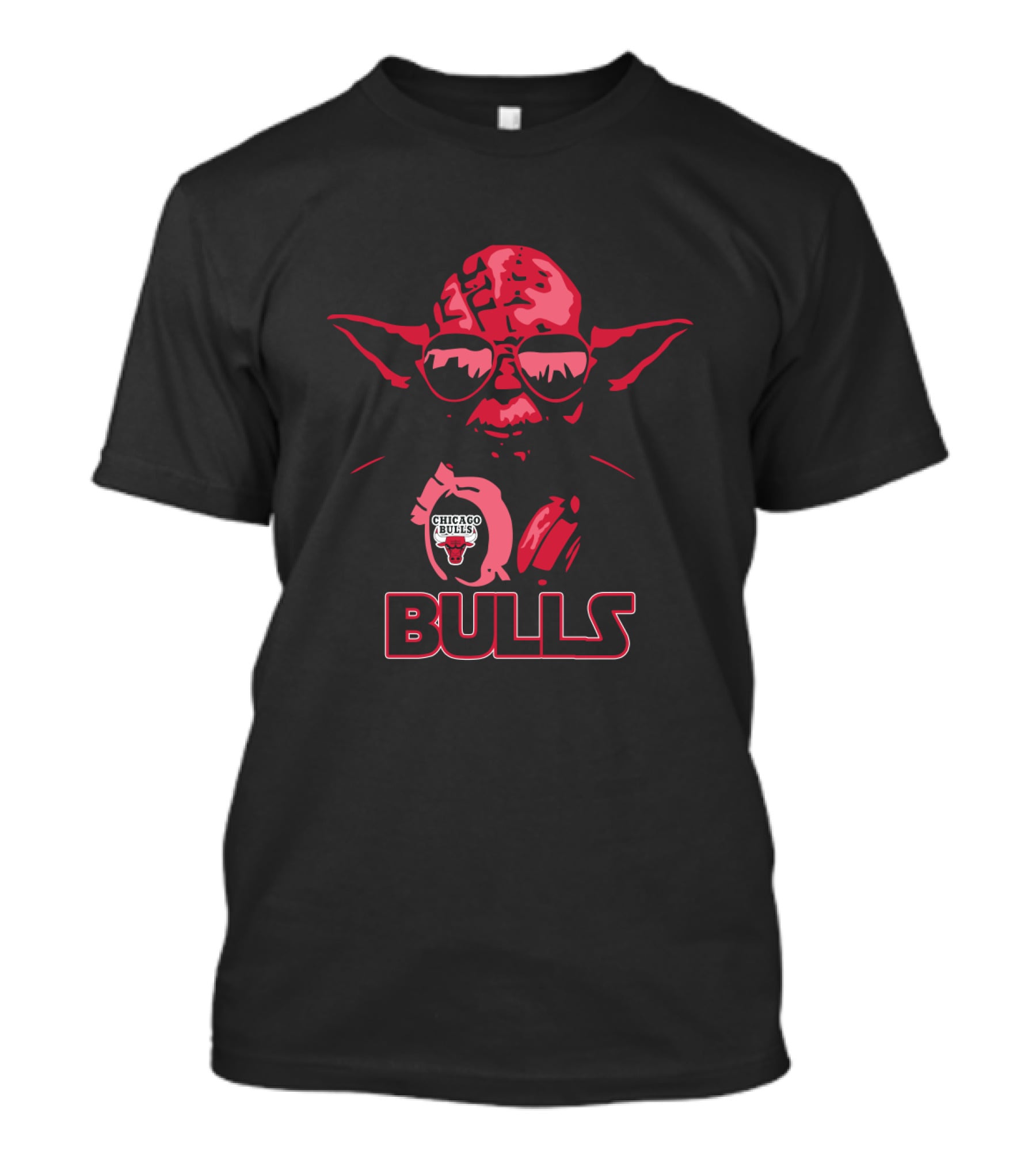 Yoda In Chicago Bulls Sunglasses With Bulls T-Shirt