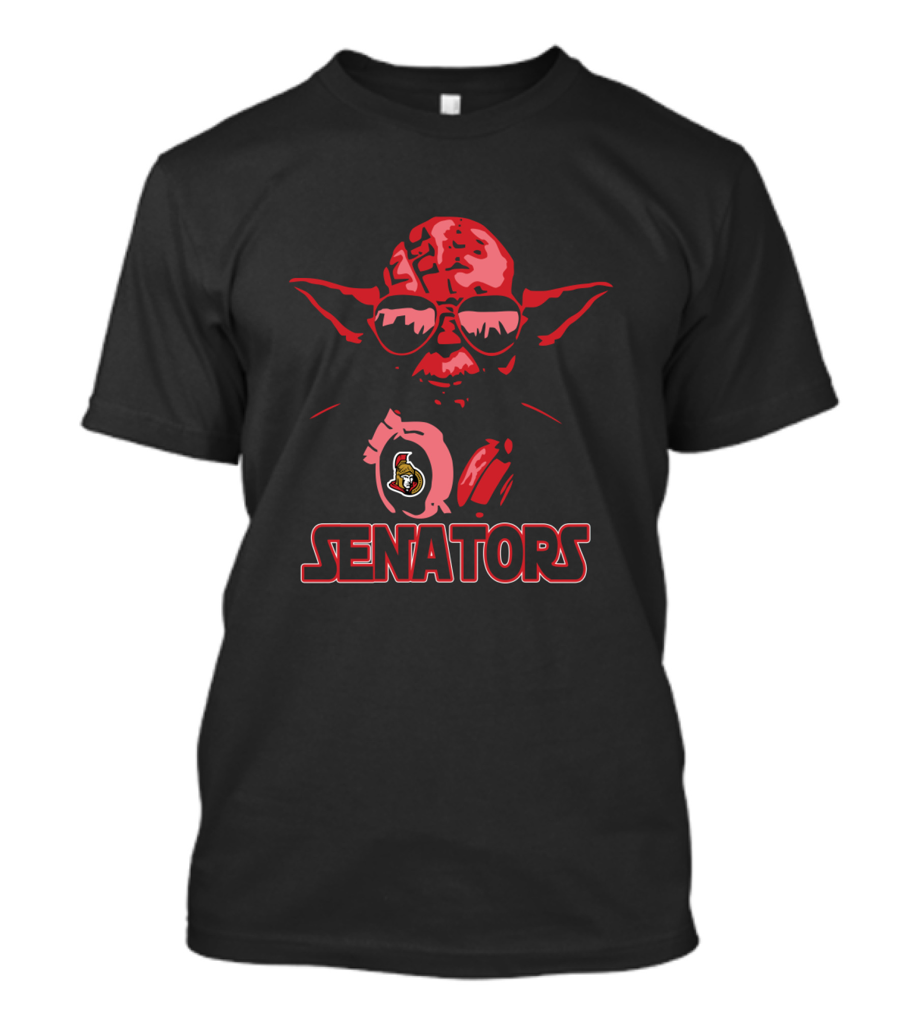 Yoda Star Wars Ottawa Senators Fans Jedi Nhl Crossover T-Shirt