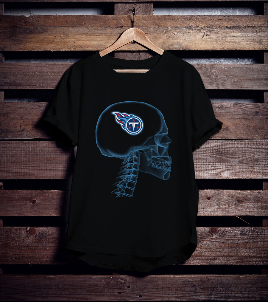 Tennessee Titans Skull Logo Halloween Brain T-Shirt