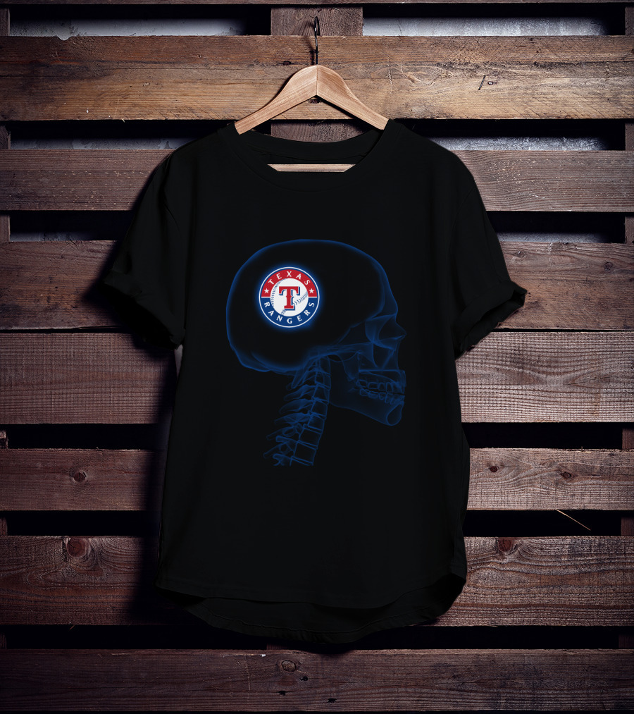 Texas Rangers Brain X-Ray Halloween Fan T-Shirt