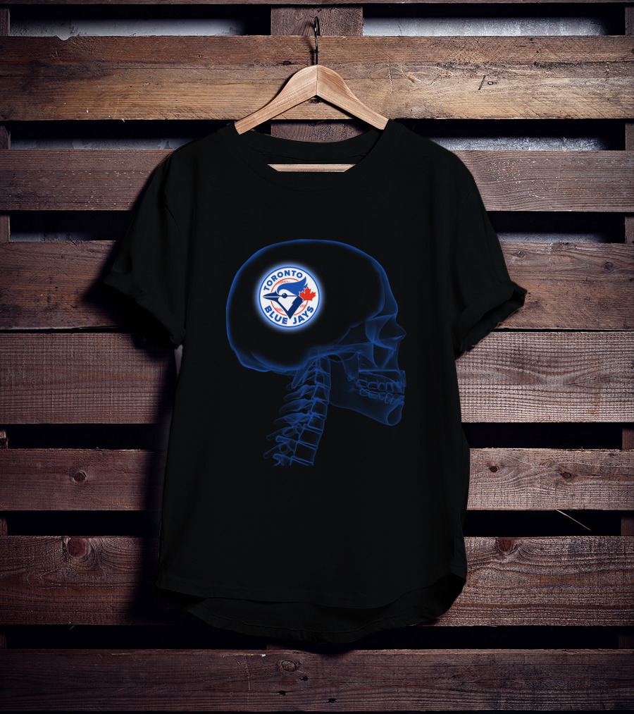 Toronto Blue Jays Skull Brain Halloween T-Shirt