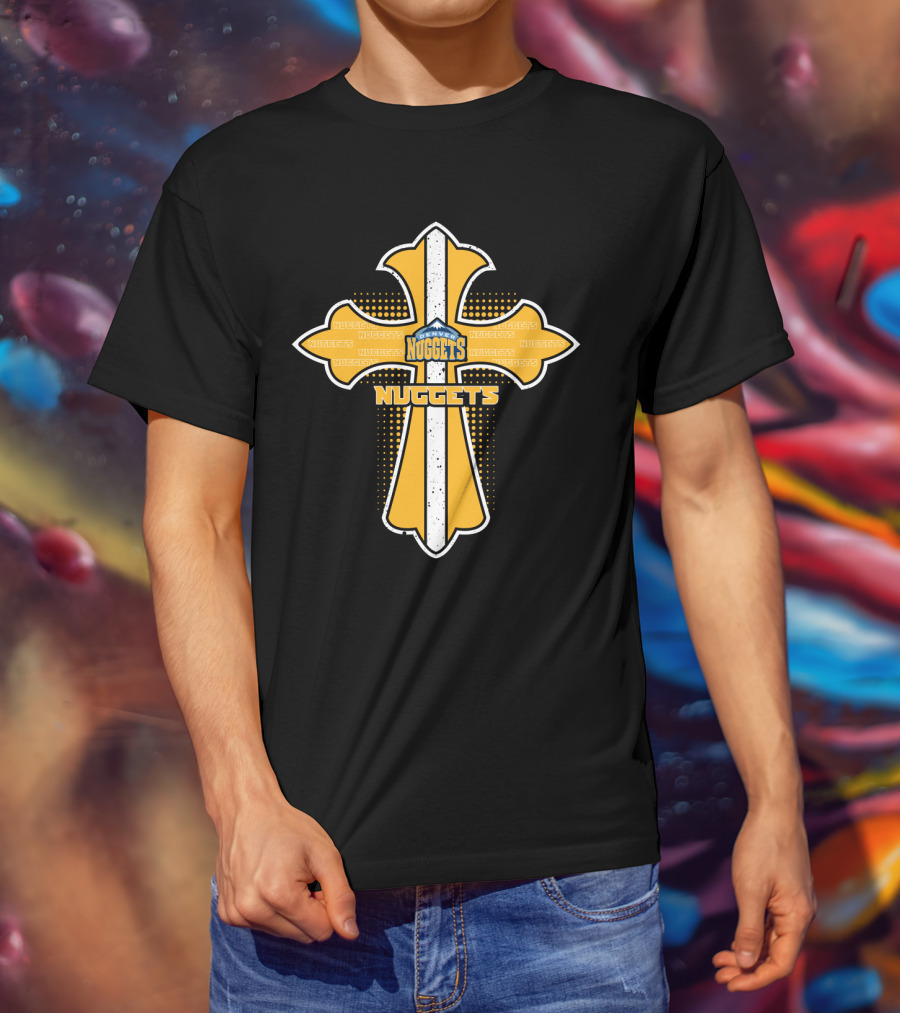 Denver Nuggets Fans Cross With Nuggets T-Shirt